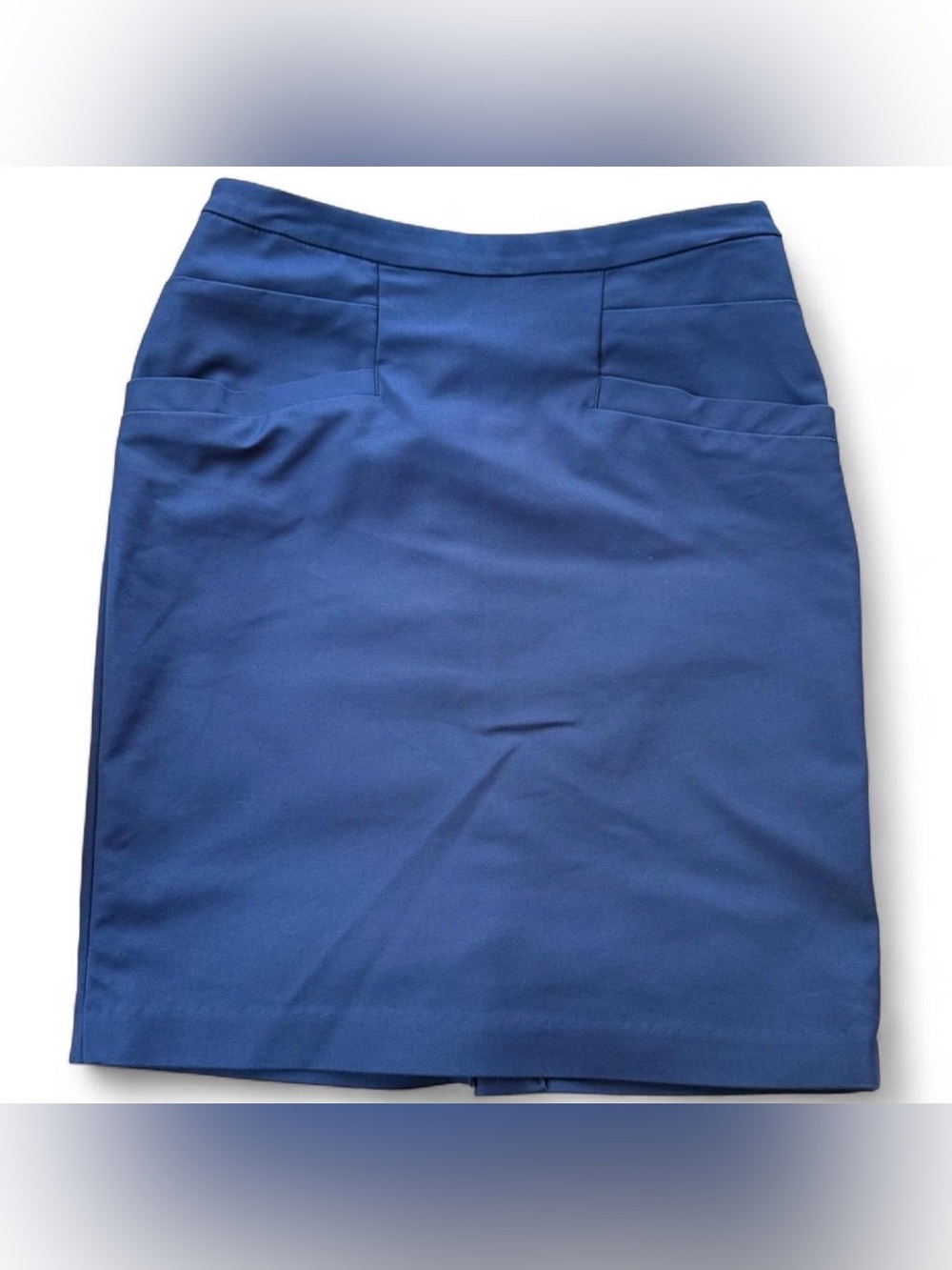 H&M Navy Blue Tailored Midi Pencil Skirt
